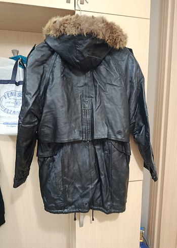 Kürk Detaylı Siyah Deri Kadın Ceket - Görsel 2