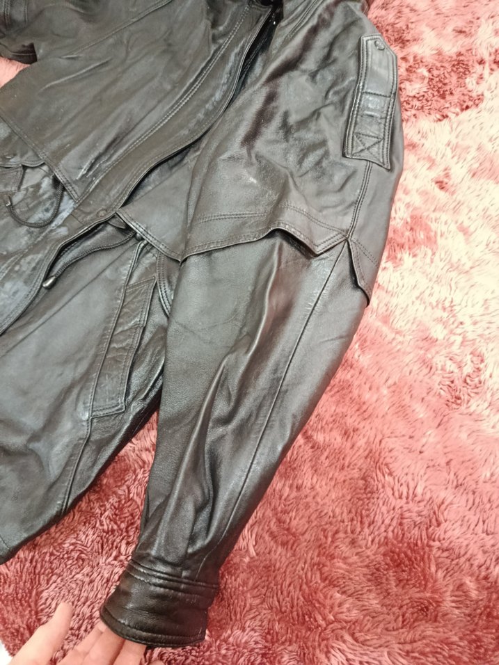 Kürk Detaylı Siyah Deri Kadın Ceket - Görsel 5