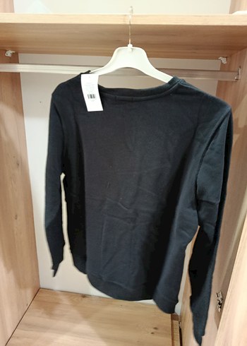 Erkek Siyah Pamuklu Sweatshirt - Görsel 3