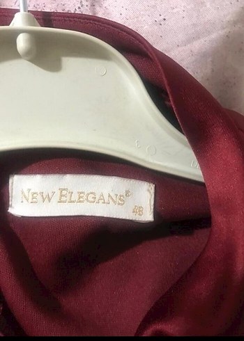 Bordo Uzun Kollu Drapeli Abiye Elbise - Görsel 4