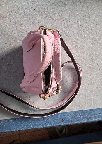 Pembe Minimalist Deri Kadın El Çantası - Görsel 6