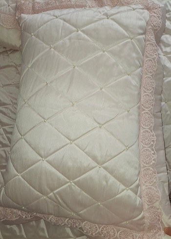 Nakışlı Pembe Yatak Örtüsü Seti - Görsel 6