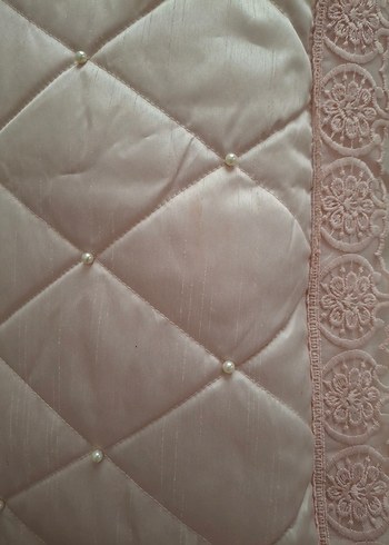 Nakışlı Pembe Yatak Örtüsü Seti - Görsel 12