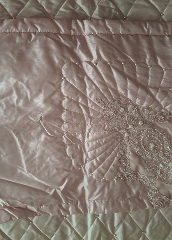 Nakışlı Pembe Yatak Örtüsü Seti - Görsel 10