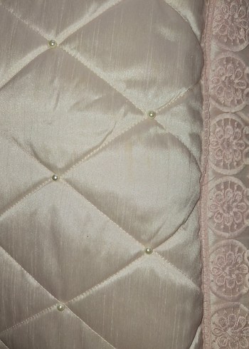 Nakışlı Pembe Yatak Örtüsü Seti - Görsel 11