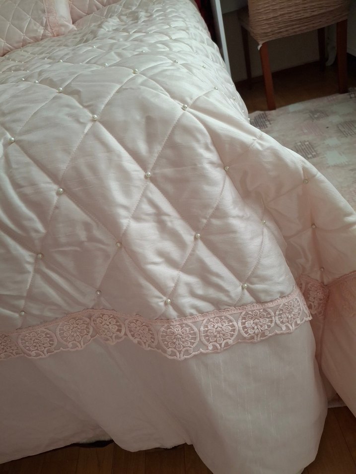 Nakışlı Pembe Yatak Örtüsü Seti - Görsel 4