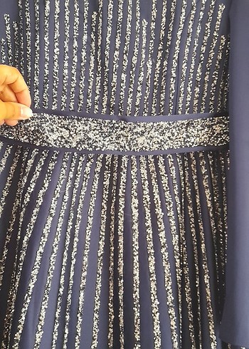 Uzun Lacivert taşlı  Abiye - Görsel 2