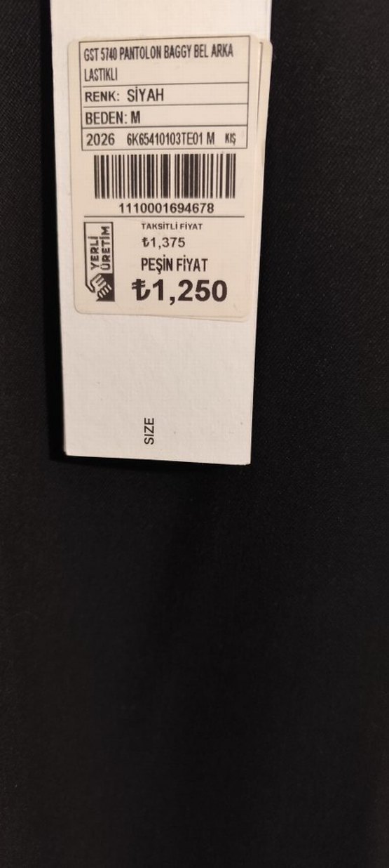 BAGGY KALIN KUMAS M BEDEN PANTOLON - Görsel 3