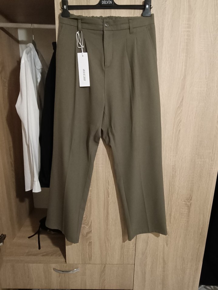 BAGGY KUMAS  PANTOLON M BEDEN SIFIR - Görsel 2