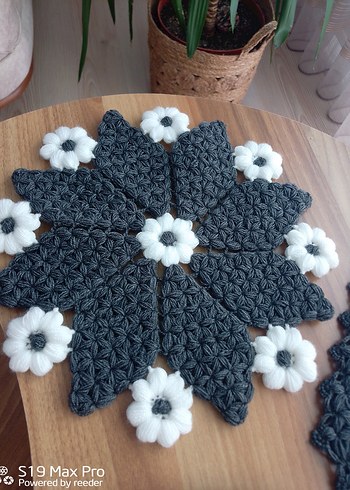 El Örgüsü Siyah-Beyaz Dekoratif Set - Görsel 2