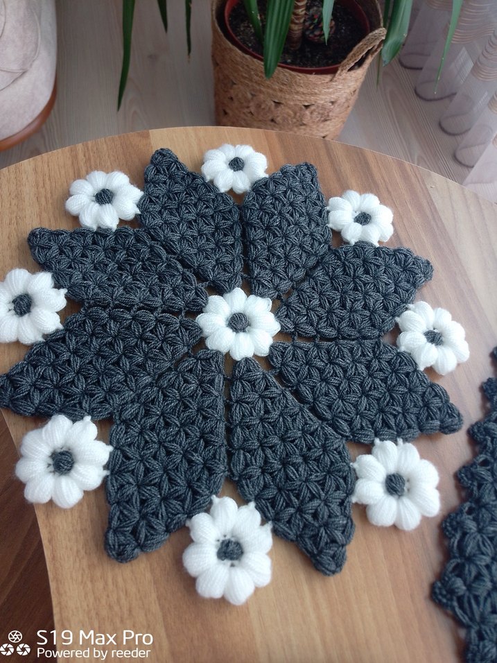 El Örgüsü Siyah-Beyaz Dekoratif Set - Görsel 2