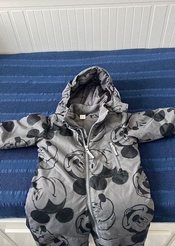 H&M Gri Baskılı Bebek  Kar Tulumu - Görsel 3