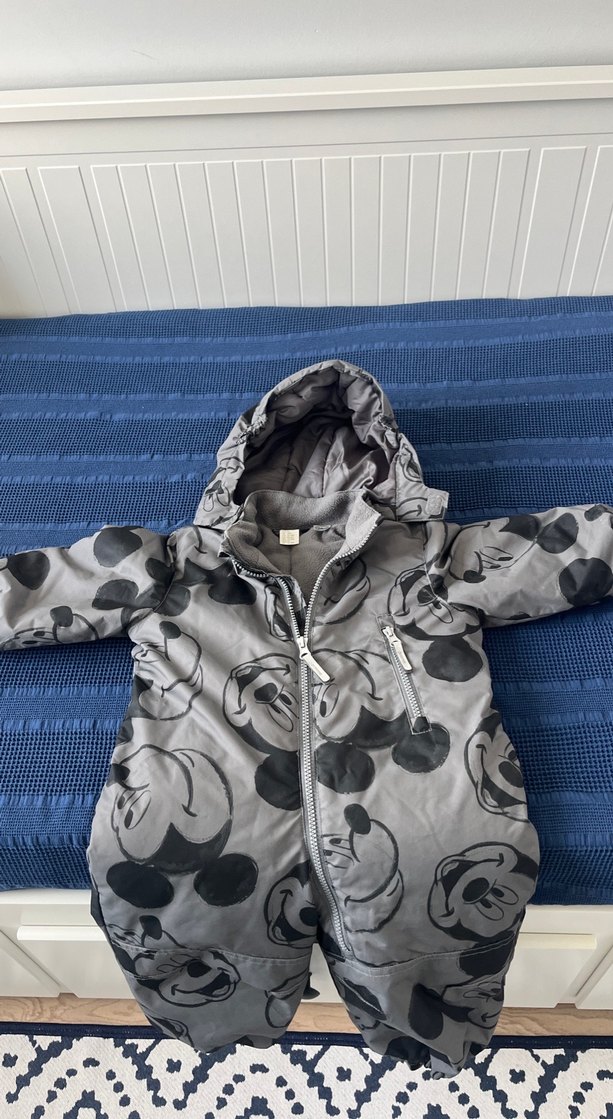 H&M Gri Baskılı Bebek  Kar Tulumu - Görsel 3