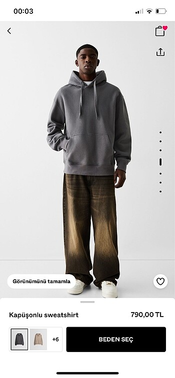 m Beden gri Renk Bershka