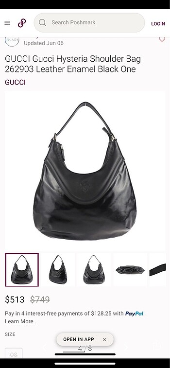 Beden siyah Renk Gucci Hobo Rugan Orjinal