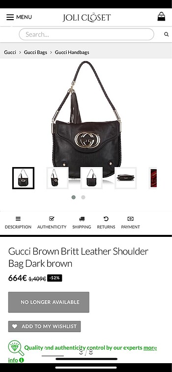 Beden Gucci Brown Britt orjinal