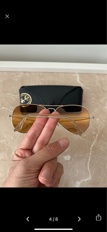 Beden altın Renk Rayban 3025 avıator Metal 001/G
