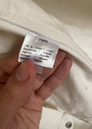 s Beden beyaz Renk Lacoste Beyaz Denim Ceket Erkek