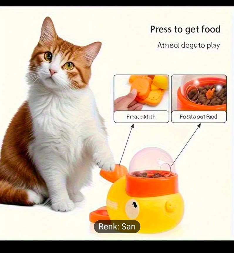 Renkli Ördek Tasarımlı kedi- Köpek Mama Dağıtıcı - Görsel 3