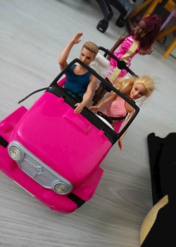 orijinal Barbie Canlı Pembe Oyuncak Araba - Görsel 8