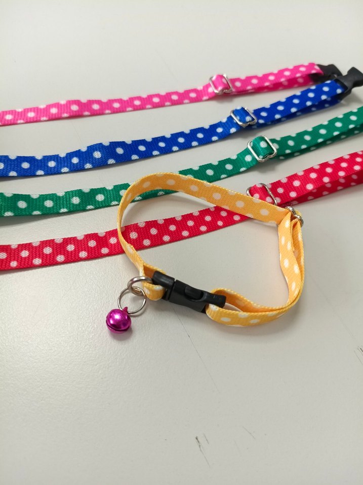 Renkli Puantiyeli Ayarlanabilir Kedi Tasması - Görsel 2