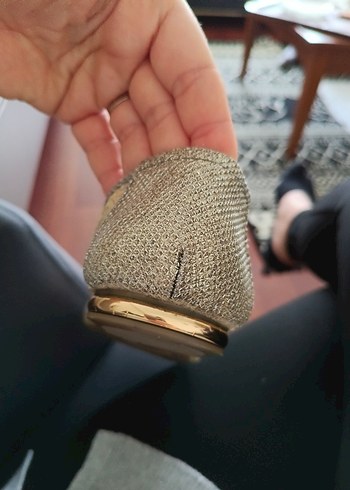 Bej Parlak Dantel DetaylıKadın Babet - Görsel 4