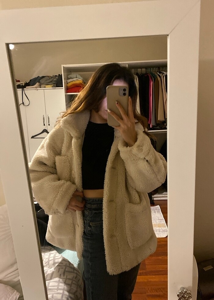 Pullandbear kürklü mont - Görsel 5