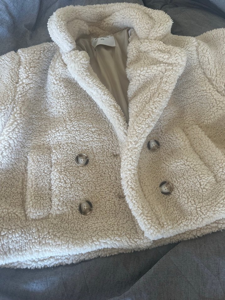 Bej Peluş Kısa Kadın Ceket - Görsel 2