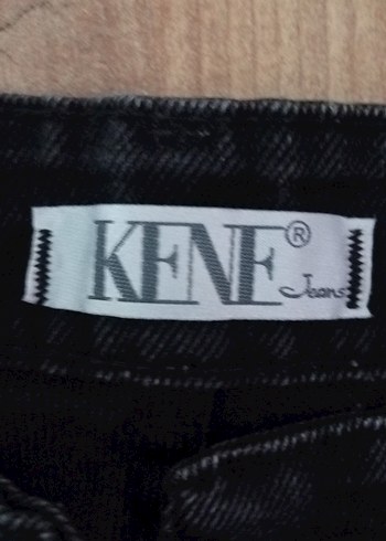 38 Beden Siyah Baskılı Mini Salaş Kadın Jean
