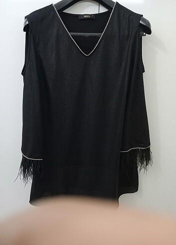 Omuzdan açık abiye tunik - Görsel 5