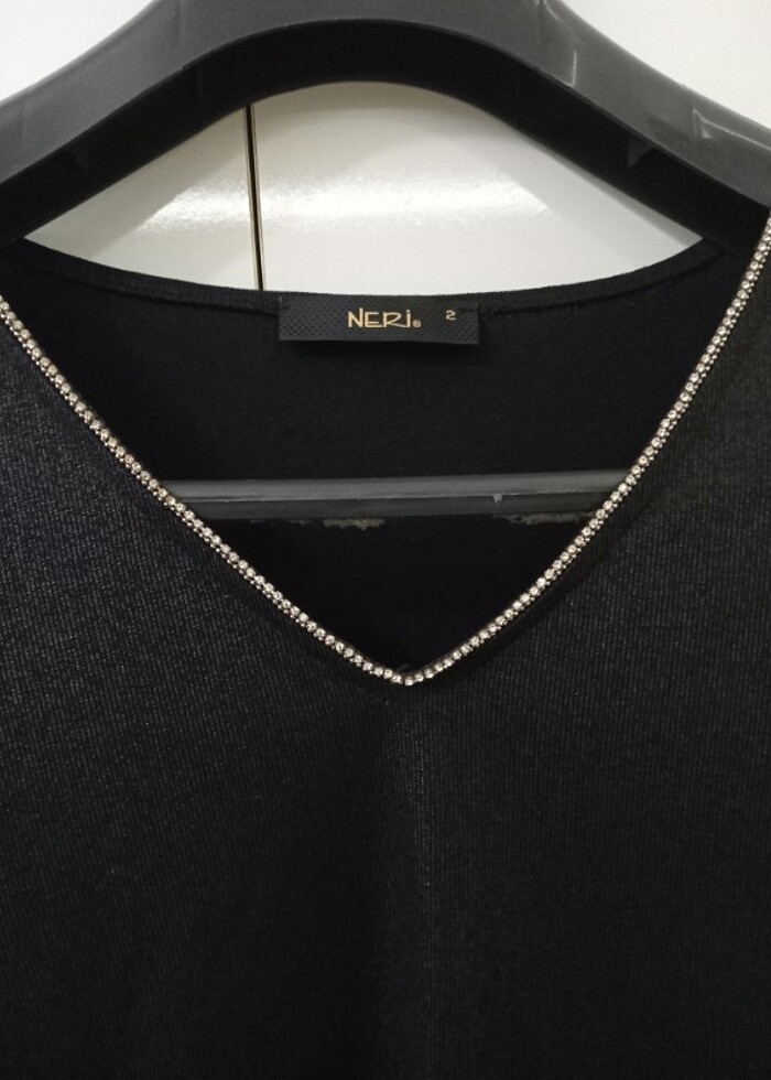 Omuzdan açık abiye tunik - Görsel 3