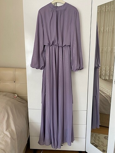 Mor Simli/Parlak Kumaşlı Abiye
