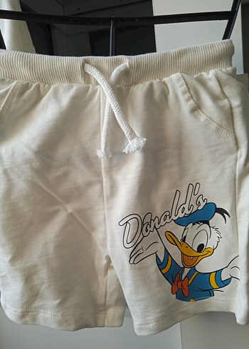 2 Yaş Beden Bebek Erkek Beyaz Pamuklu Baskılı Takım