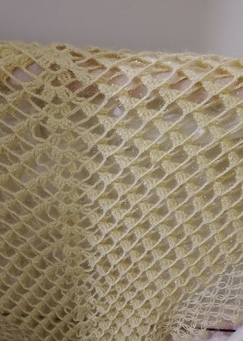 Bej Dantel Detaylı Kadın Şal - Görsel 2