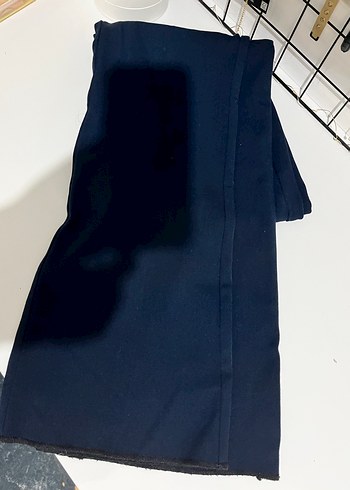 Düğmeli Lacivert Kadın Kumaş Pantolon - Görsel 3