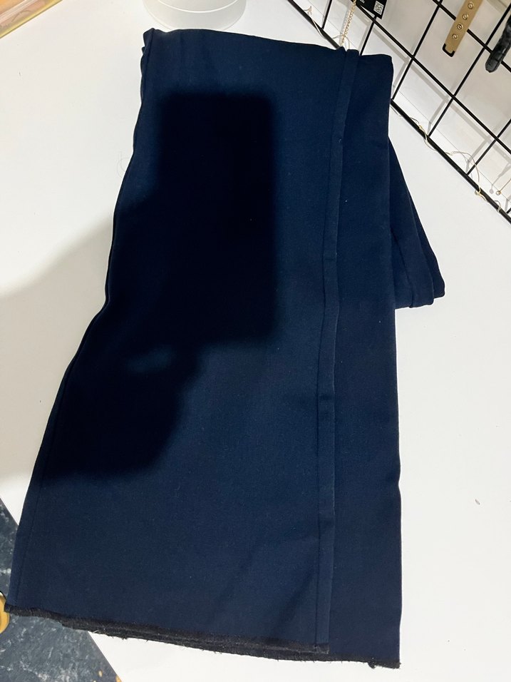 Düğmeli Lacivert Kadın Kumaş Pantolon - Görsel 3