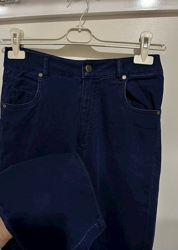 Lacivert Midi Boy Dar Kesim Kadın Jean - Görsel 2