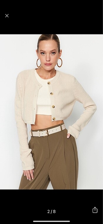 Primark Primark Bej Süper Crop Triko Hırka M