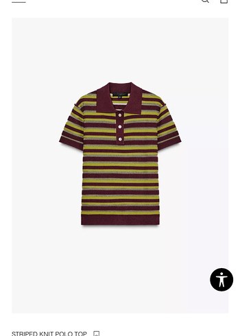 ZARA ÇIZGILI ÖRGÜ POLO ÜST
