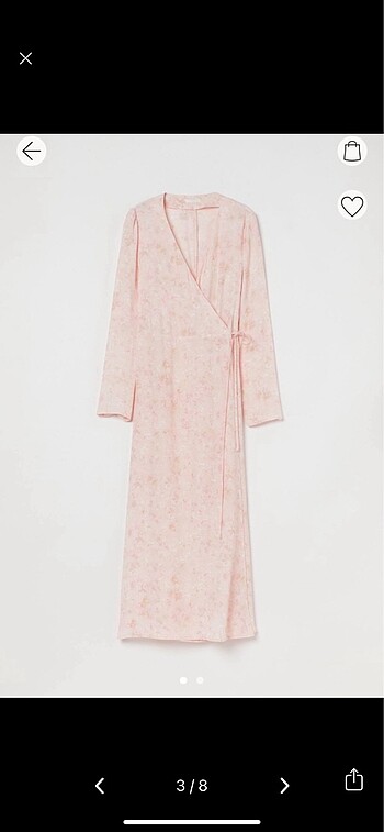 m Beden H&M Açık Pembe/Çiçekli Elbise M Beden