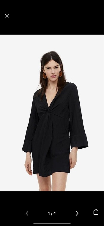 H&M Düğüm Detaylı Tekstüre Elbise M
