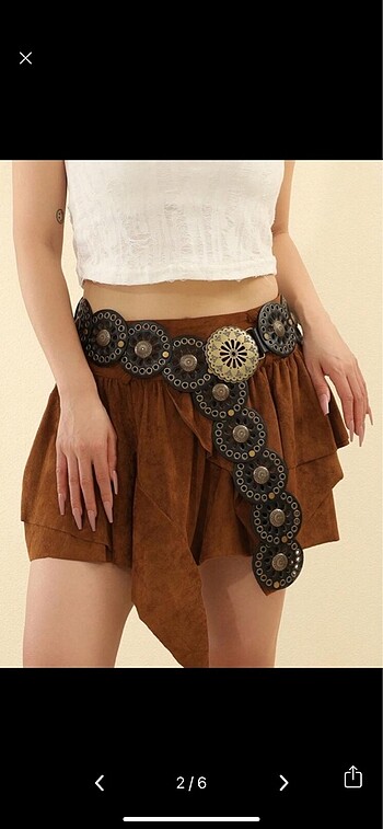 Urban Outfitters Y2K Bohem Kemer Siyah
