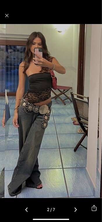 Beden kahverengi Renk Y2K Vintage Bohem Kemer