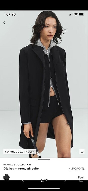 MANGO HERITAGE COLLOTION DÜZ KESİM PALTO - Görsel 2