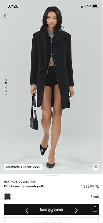 MANGO HERITAGE COLLOTION DÜZ KESİM PALTO - Görsel 3