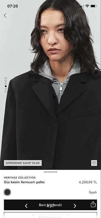 MANGO HERITAGE COLLOTION DÜZ KESİM PALTO - Görsel 4