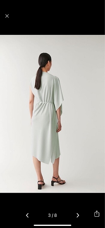 m Beden COS Mint İp Bağlamalı Kaftan Elbise M