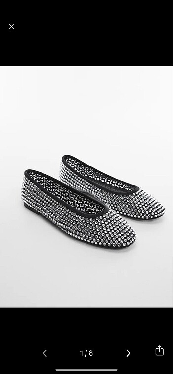 MANGO Strass Taşlı Babet 39