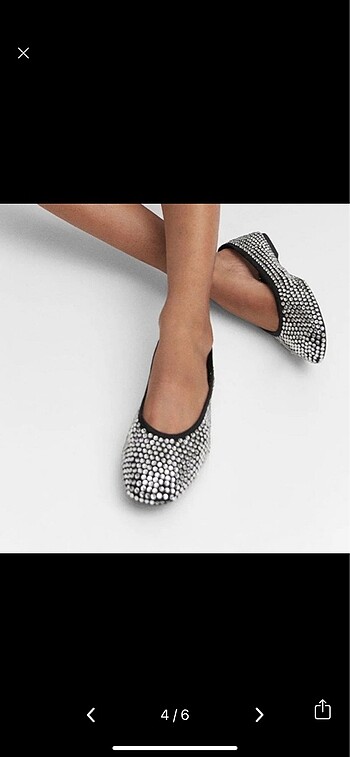 Mango MANGO Strass Taşlı Babet 39