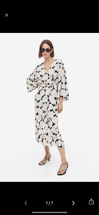 H&M H&M Desenli Anvelop Elbise M
